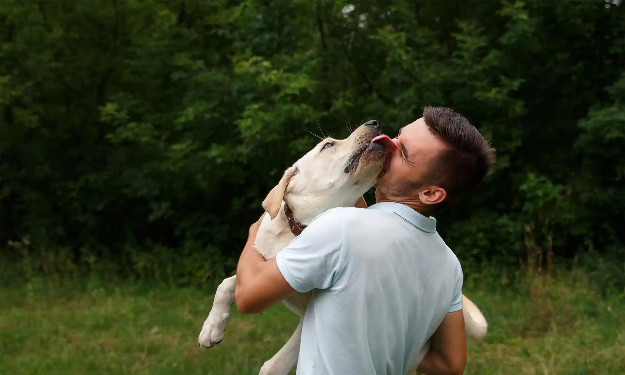 A man with his dog